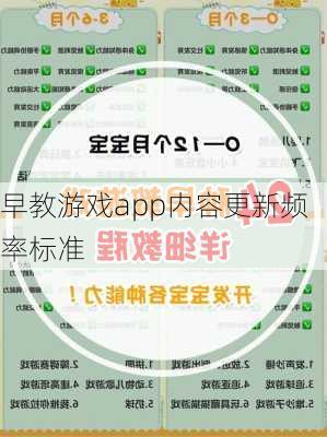 早教游戏app内容更新频率标准