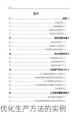 优化生产方法的实例