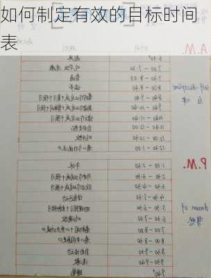 如何制定有效的目标时间表