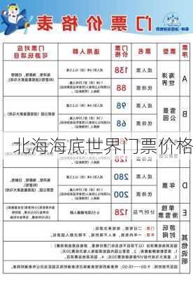 北海海底世界门票价格