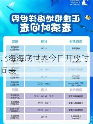 北海海底世界今日开放时间表