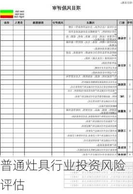 普通灶具行业投资风险评估