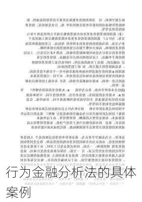 行为金融分析法的具体案例