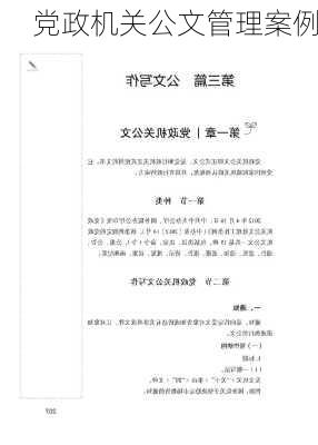 党政机关公文管理案例