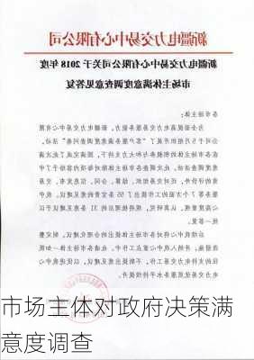 市场主体对政府决策满意度调查