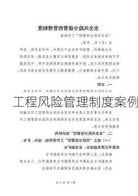 工程风险管理制度案例