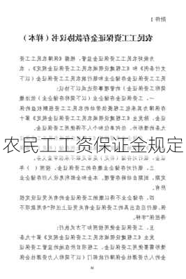 农民工工资保证金规定