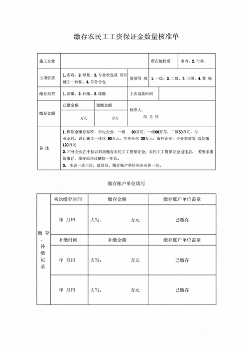 工资保证金的存储比例是多少