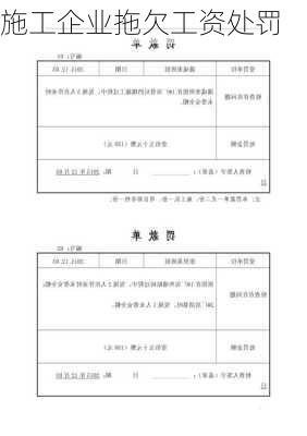 施工企业拖欠工资处罚