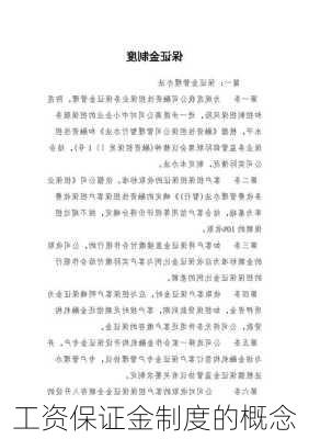 工资保证金制度的概念