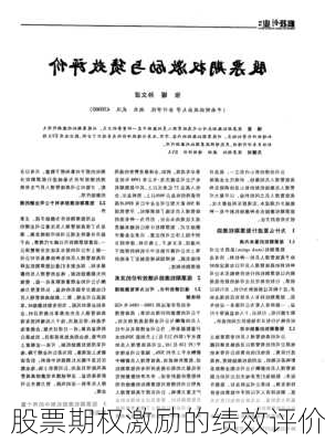 股票期权激励的绩效评价