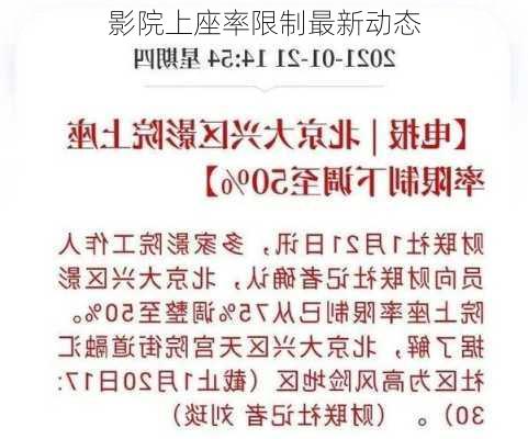 影院上座率限制最新动态