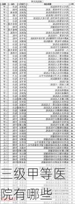三级甲等医院有哪些