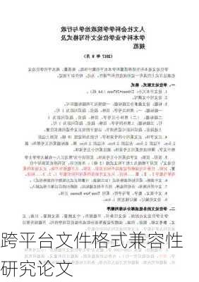 跨平台文件格式兼容性研究论文