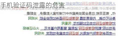 手机验证码泄露的危害