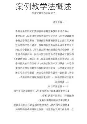 案例教学法概述