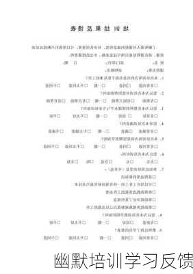 幽默培训学习反馈