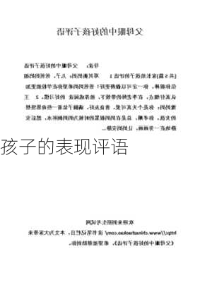 孩子的表现评语