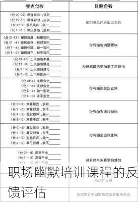 职场幽默培训课程的反馈评估