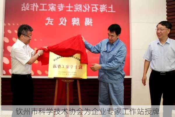 钦州市科学技术协会为企业专家工作站授牌