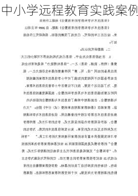 中小学远程教育实践案例
