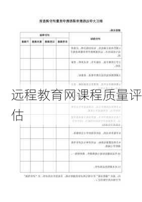 远程教育网课程质量评估