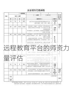 远程教育平台的师资力量评估