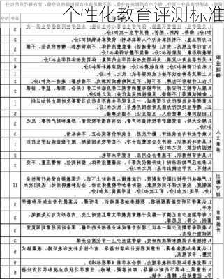个性化教育评测标准