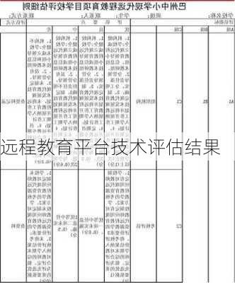 远程教育平台技术评估结果