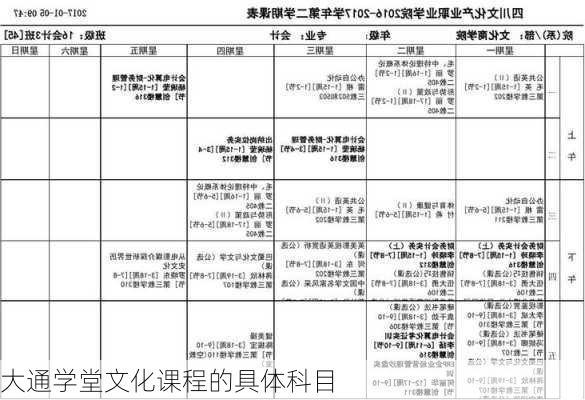 大通学堂文化课程的具体科目