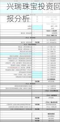 兴瑞珠宝投资回报分析