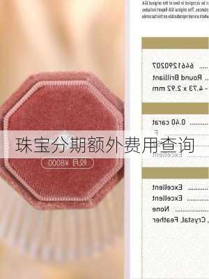 珠宝分期额外费用查询