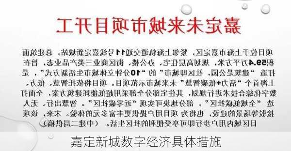 嘉定新城数字经济具体措施