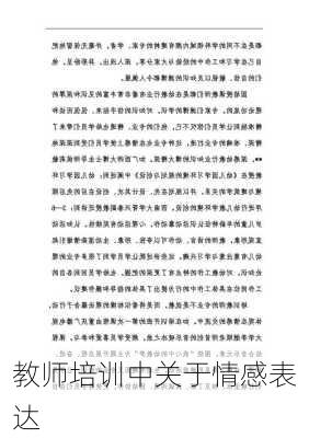 教师培训中关于情感表达
