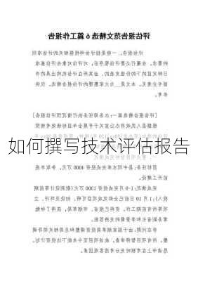 如何撰写技术评估报告