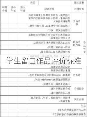 学生留白作品评价标准
