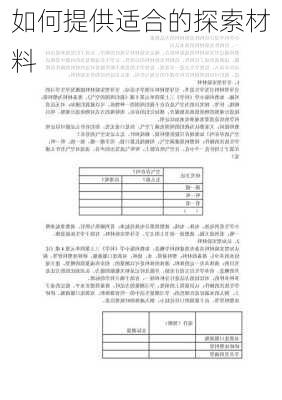 如何提供适合的探索材料