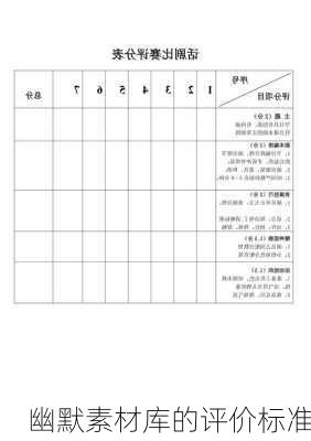 幽默素材库的评价标准