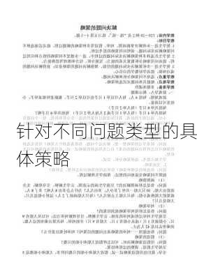 针对不同问题类型的具体策略
