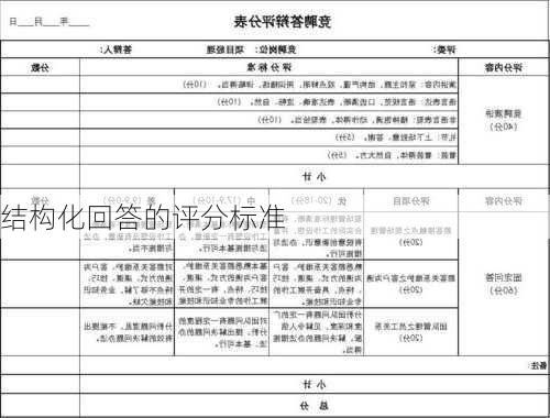 结构化回答的评分标准