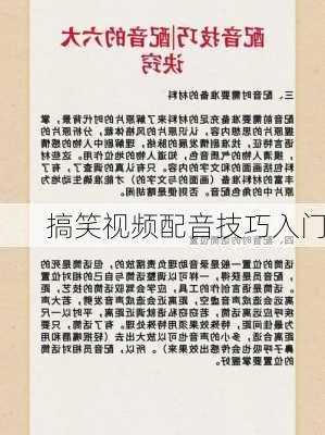 搞笑视频配音技巧入门