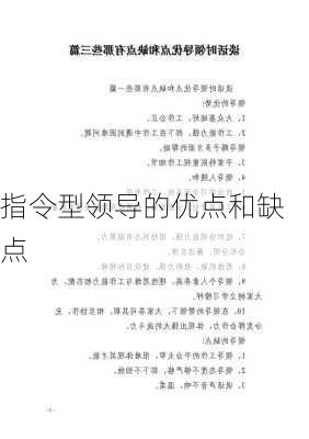 指令型领导的优点和缺点