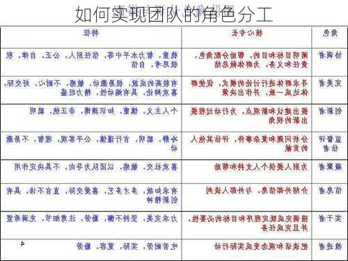 如何实现团队的角色分工