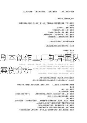剧本创作工厂制片团队案例分析