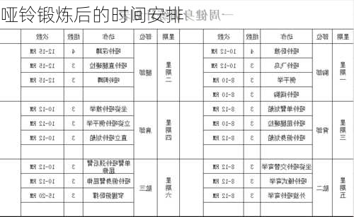 哑铃锻炼后的时间安排
