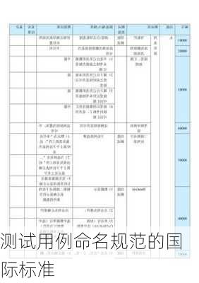 测试用例命名规范的国际标准