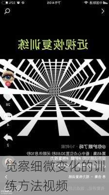 觉察细微变化的训练方法视频