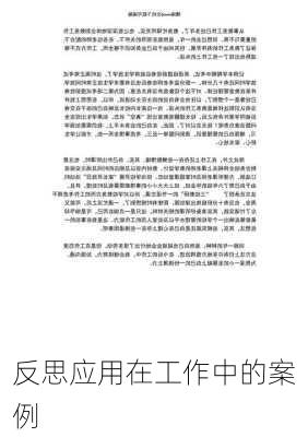 反思应用在工作中的案例