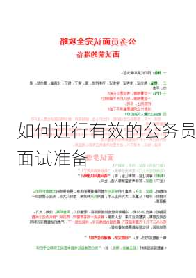 如何进行有效的公务员面试准备