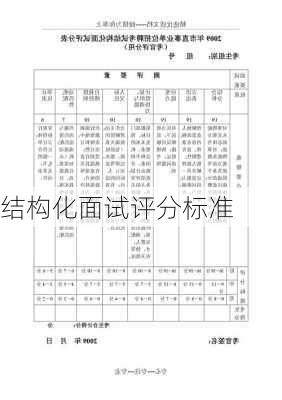 结构化面试评分标准
